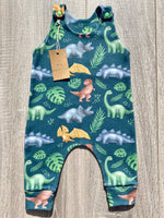 Load image into Gallery viewer, Blue Dinos Romper
