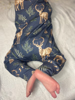 Load image into Gallery viewer, Wild Winter Stag Footed Romper

