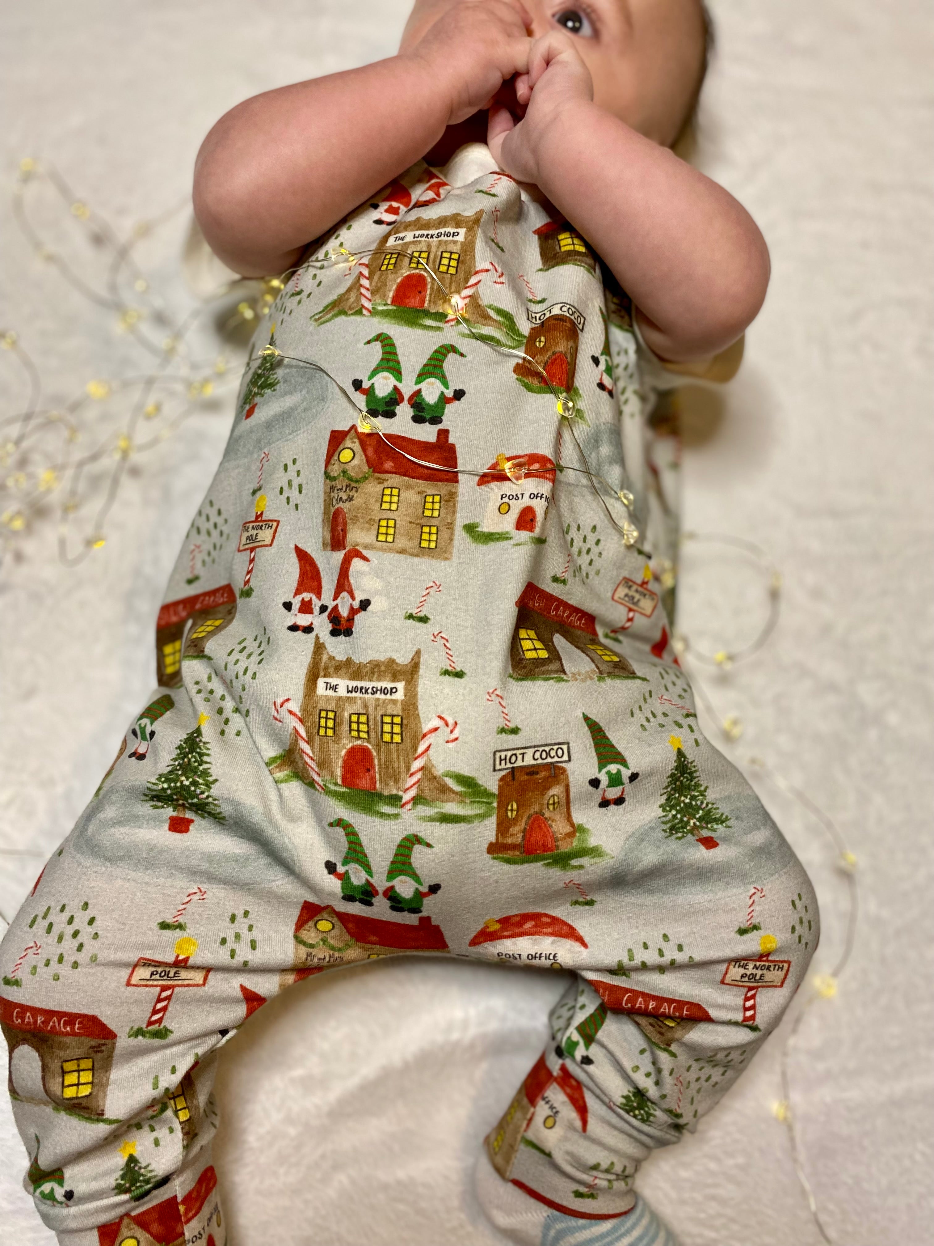 Gnome City Footed Romper